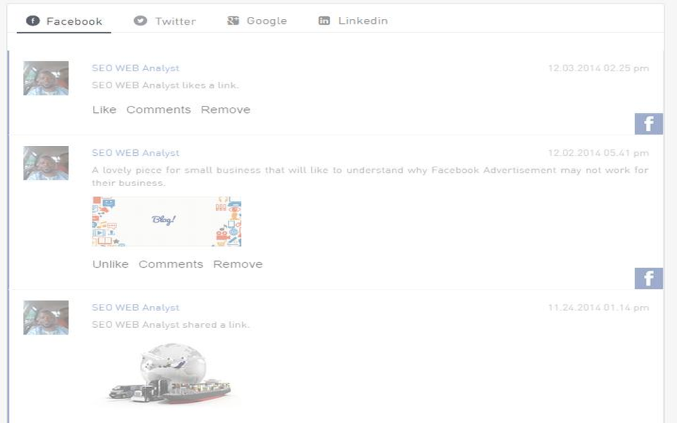 screenshot of SEO Web Analyst